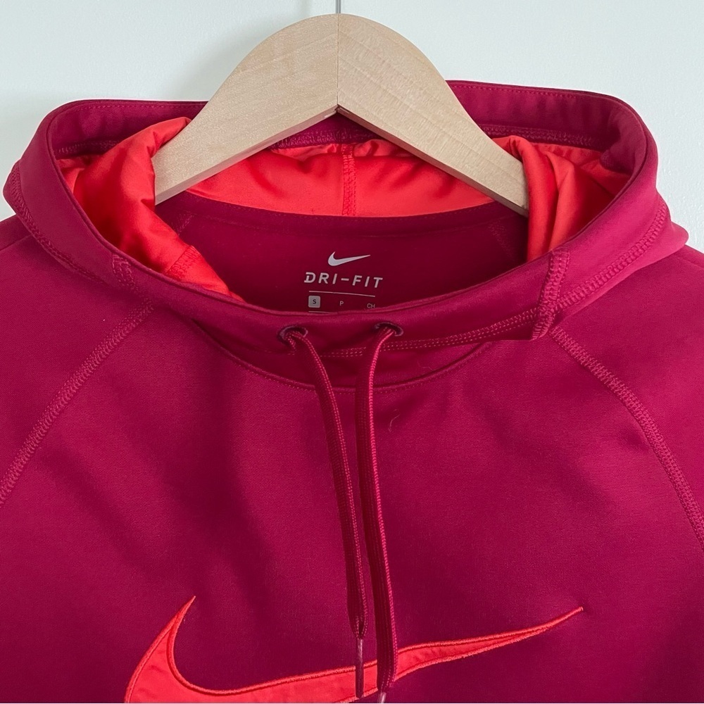 Nike Burgundy & Orange Therma Dri-Fit Training Hoodie Sweatshirt Size S - Picture 8 of 12